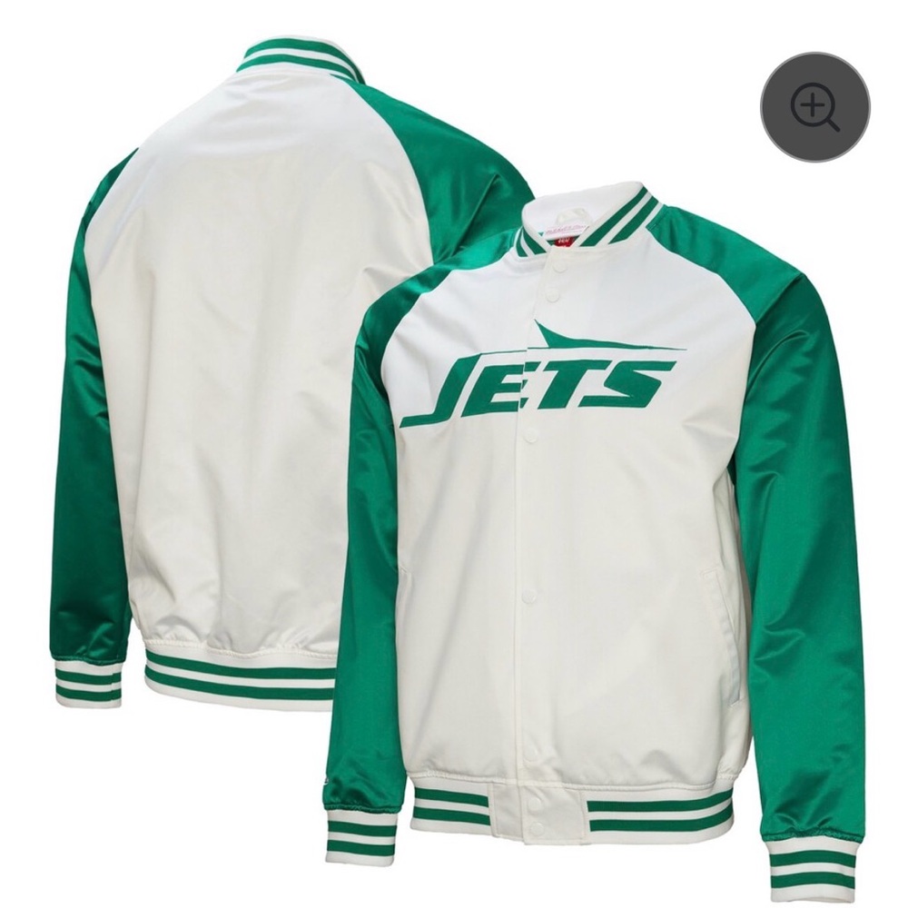 Jets Green and White Men's Varsity Jacket